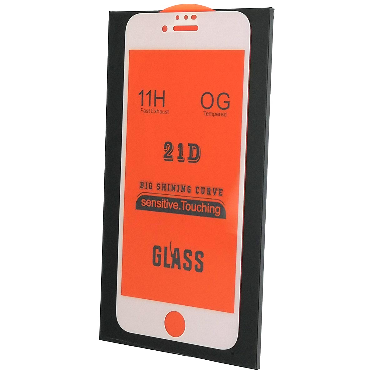 Защитное стекло 21D для APPLE iPhone 7, iPhone 8, диагональю 4.7" дюйма, цвет окантовки белый