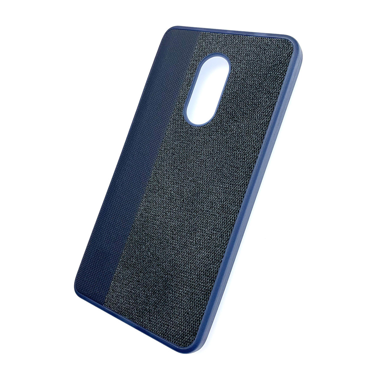 Чехол накладка для XIAOMI Redmi Note 4X, силикон, ткань, цвет синий.