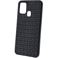Чехол накладка для SAMSUNG Galaxy M30s (SM-M307F), M21 (SM-M215), M31 (SM-M315), силикон, плетение, цвет черный