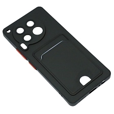 Чехол накладка BUTTON для TECNO Camon 30 4G, защита камеры, силикон, отдел для карт, цвет черный