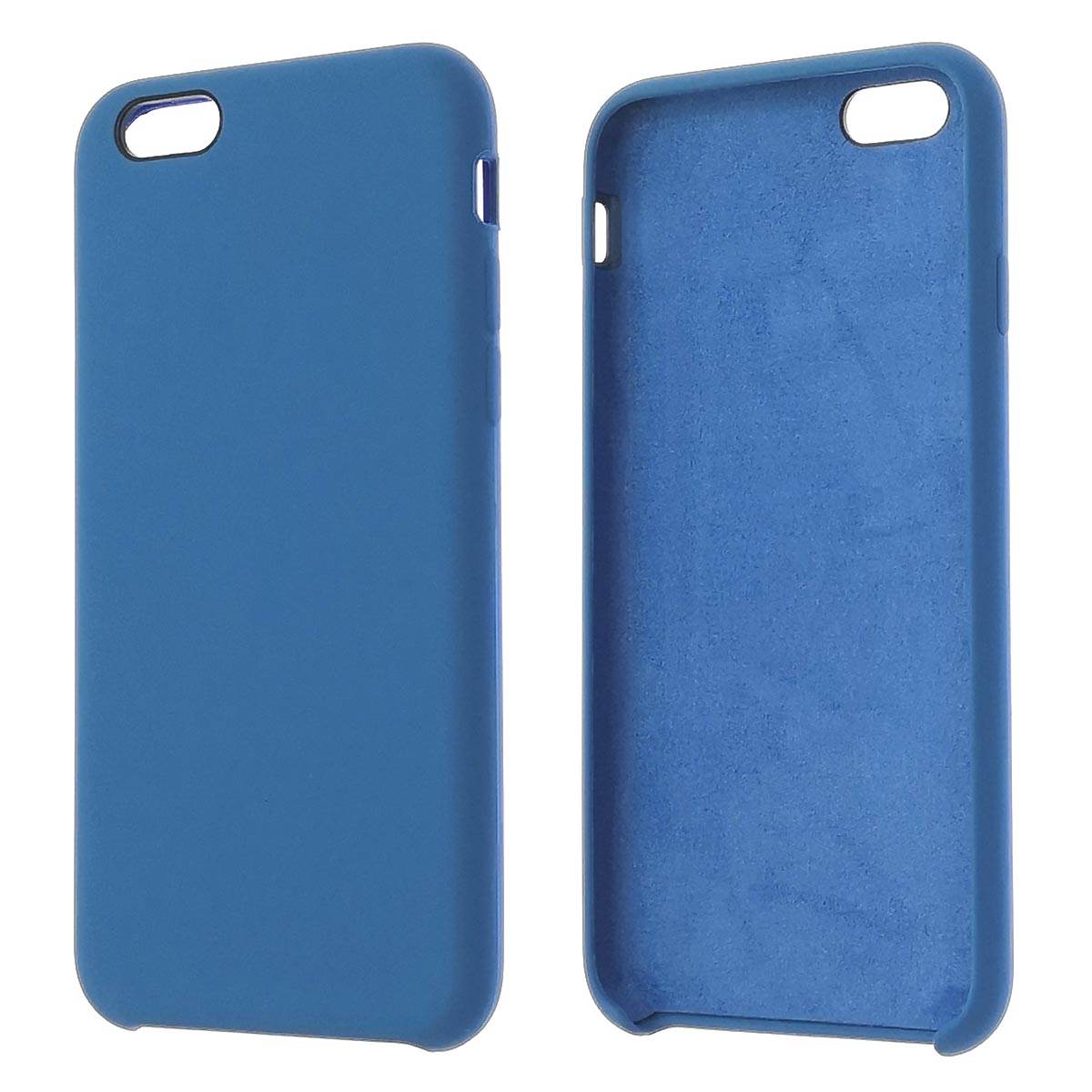 Чехол накладка Silicon Case для APPLE iPhone 6, iPhone 6S, силикон, бархат, цвет синий океан.