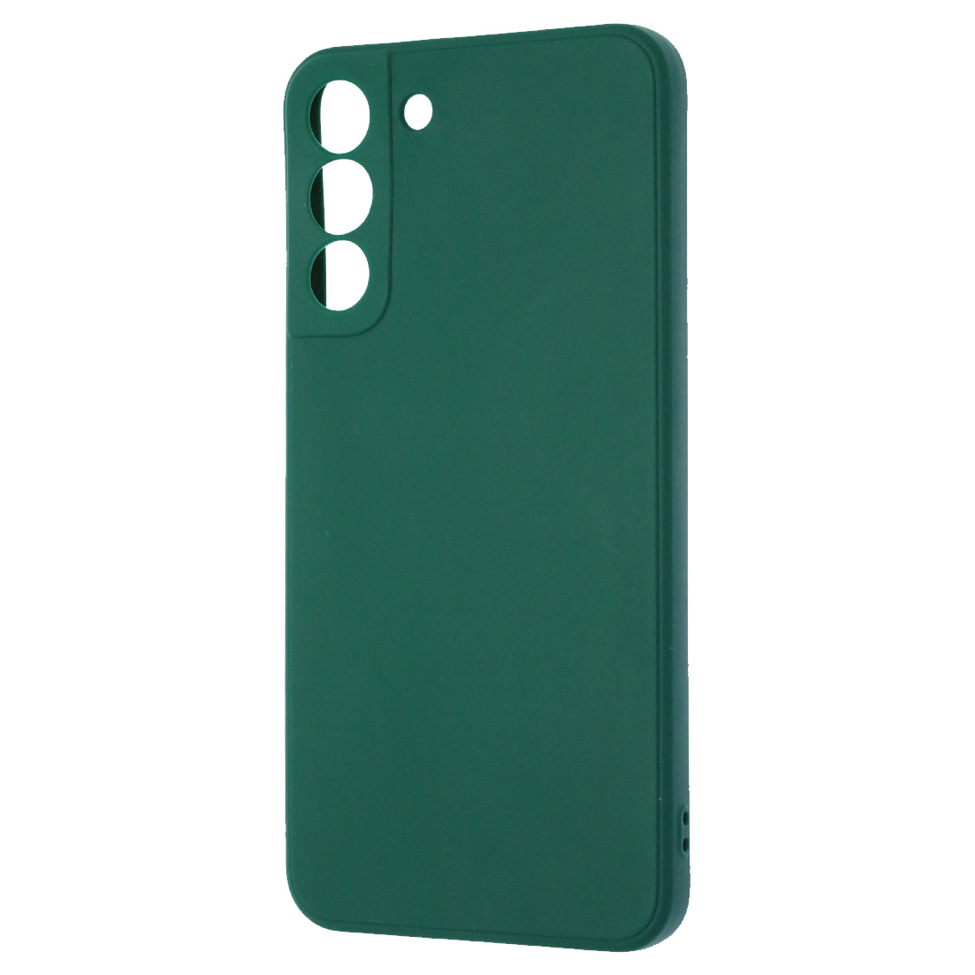 Чехол накладка для SAMSUNG Galaxy S22 Plus, силикон, бархат, цвет темно зеленый
