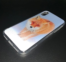 Чехол накладка для APPLE iPhone X, XS, силикон, рисунок Лисичка.