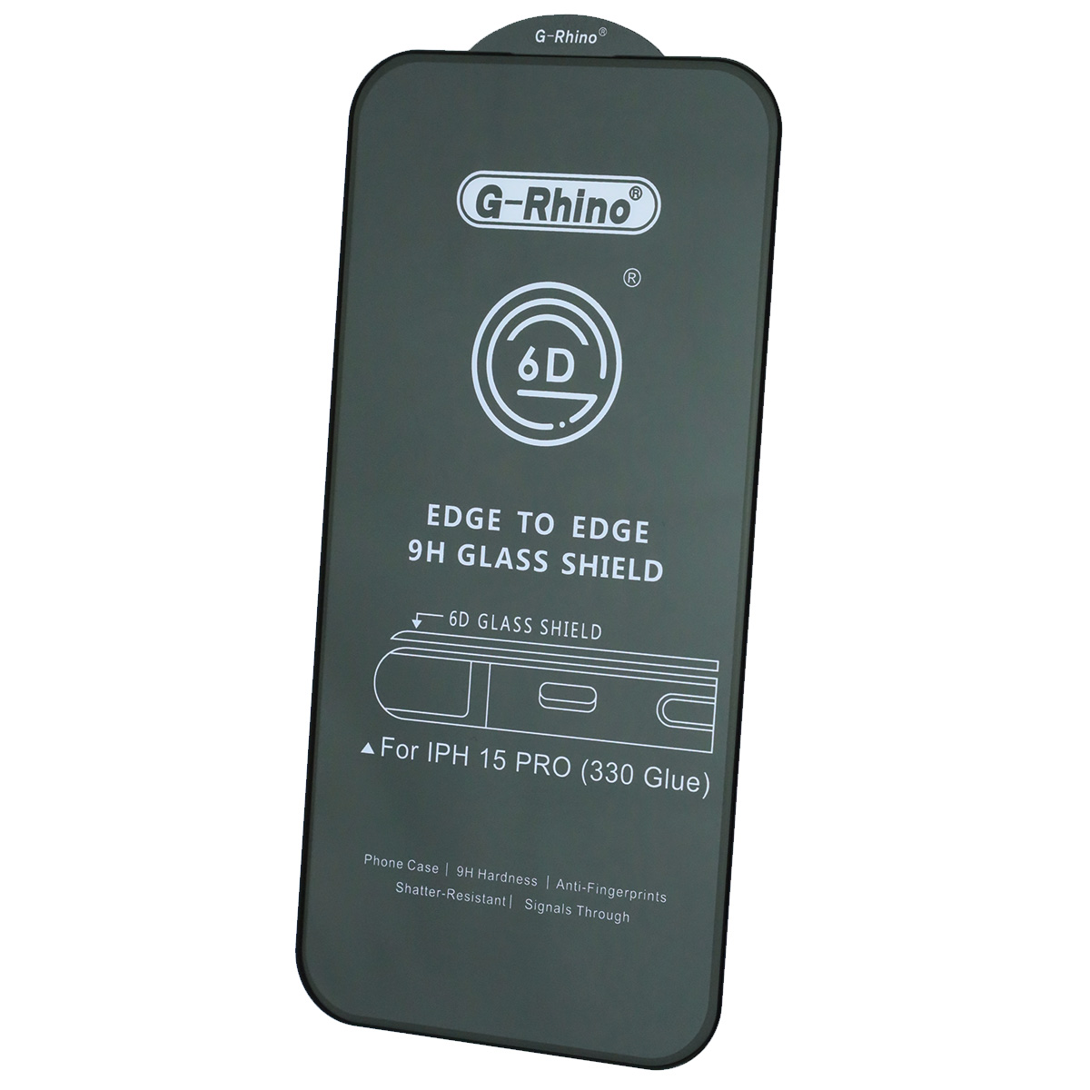 Защитное стекло 6D G-Rhino для APPLE iPhone 15 Pro (6.1"), цвет окантовки черный