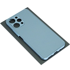 Чехол накладка для XIAOMI Redmi 12 4G, защита камеры, силикон, пластик, цвет серо голубой