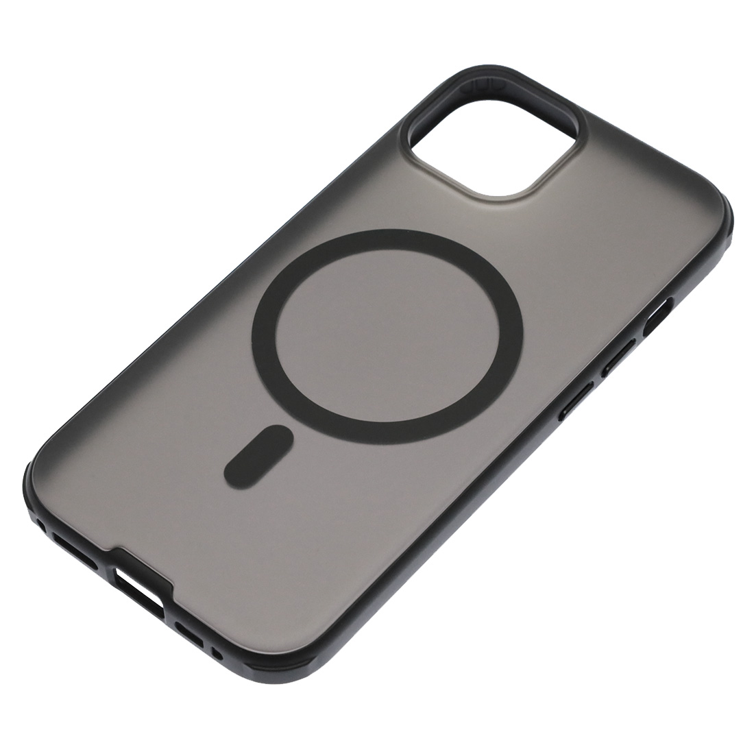 Чехол накладка NEW с поддержкой Magsafe для APPLE iPhone 15, матовый, силикон, пластик, цвет прозрачно черный