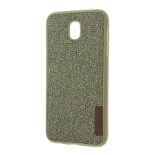 Чехол накладка для SAMSUNG Galaxy J5 2017 (SM-J530), силикон, ткань, цвет золотистый.