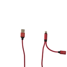 Кабель разветвитель YAOMAISI Lightning 8 pin, c дополнительным разъемом Lightning 8 pin, длина 1 метр, цвет красный