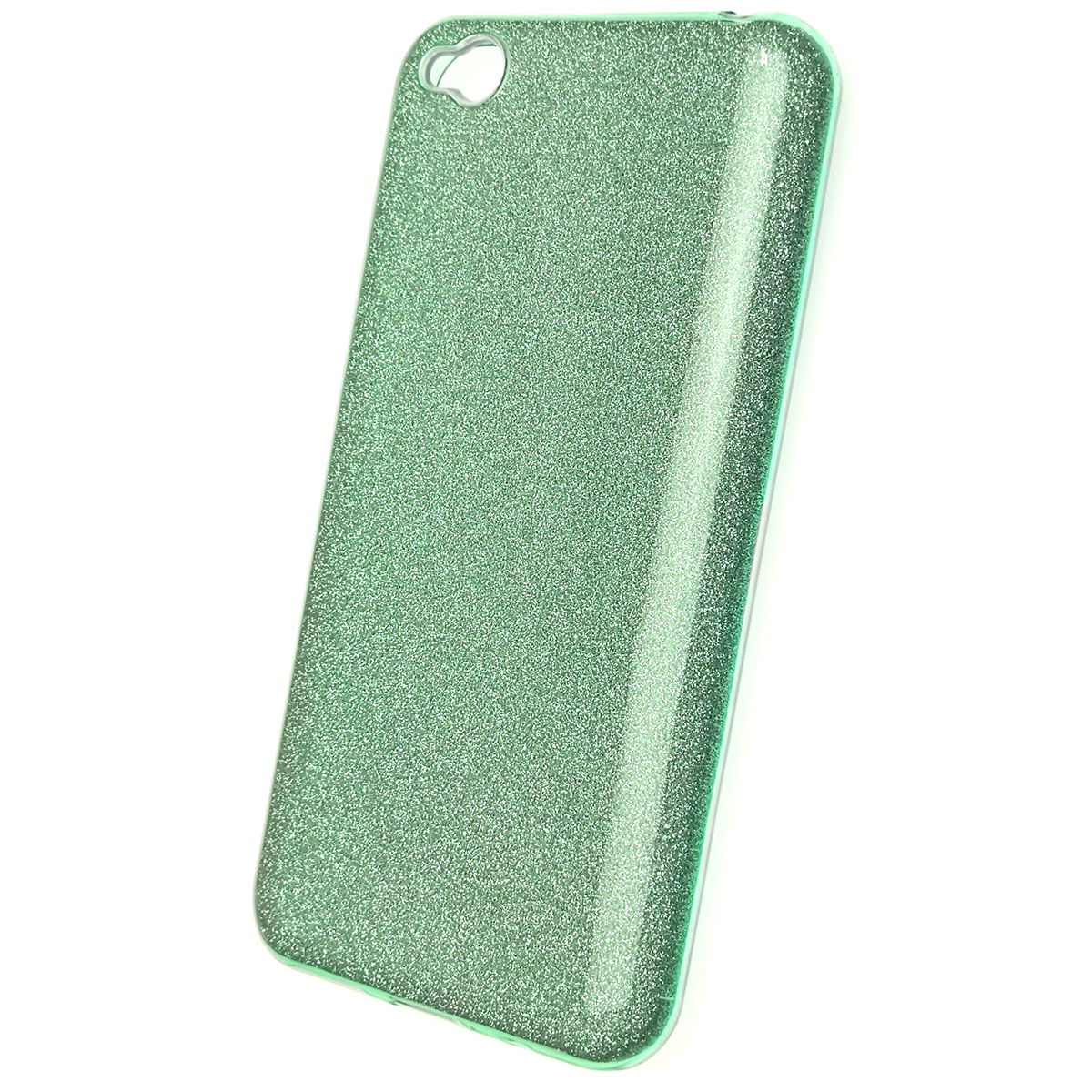 Чехол накладка Shine для XIAOMI Redmi GO, силикон, блестки, цвет зеленый