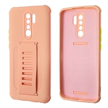 Чехол накладка LADDER NANO для XIAOMI Redmi 9, силикон, держатель, цвет светло коралловый