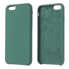 Чехол накладка Silicon Case для APPLE iPhone 6, 6G, 6S, силикон, бархат, цвет хвойный