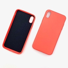 Чехол накладка для APPLE iPhone XS MAX, силикон, цвет розовато персиковый.