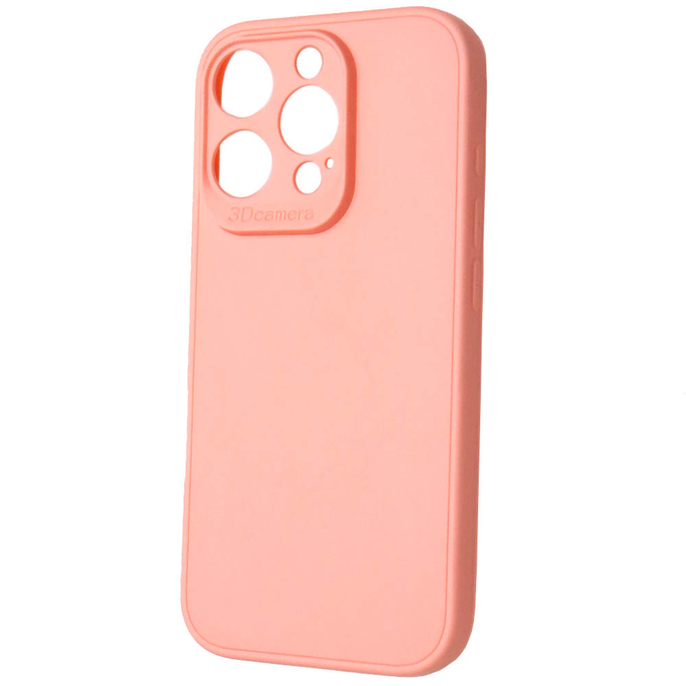 Чехол накладка для APPLE iPhone 16 Pro, защита камеры, силикон, цвет персиковый
