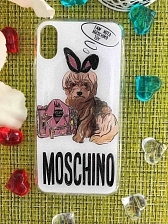 Чехол накладка для APPLE iPhone X, XS, силикон, рисунок Moschino I AM NOT A TOY.