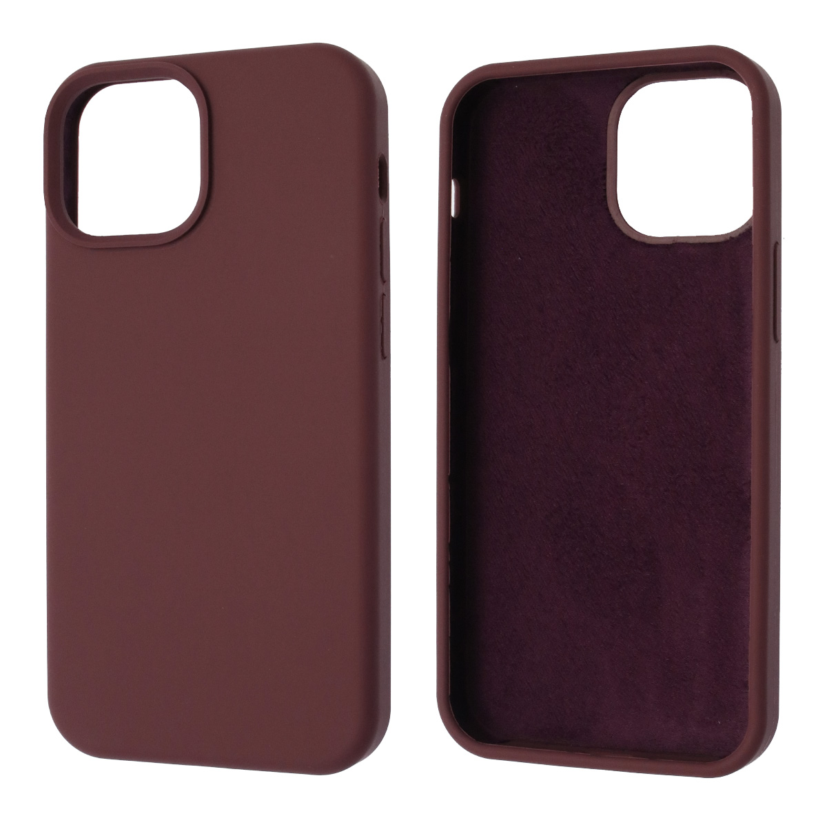 Чехол накладка Silicon Case для APPLE iPhone 13 mini (5.4), силикон, бархат, цвет бордовый