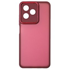 Чехол накладка KING для Realme C51, Realme C53, Realme Note 50, силикон, пластик, защита камеры, цвет окантовки бордовый Чехол накладка KING для Realme C51, Realme C53, Realme Note 50, силикон, пластик, защита камеры, цвет окантовки бордовый