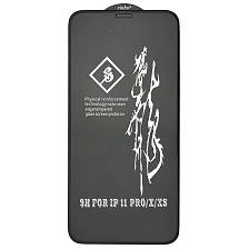 Защитное стекло 6D Rinbo для APPLE iPhone X, iPhone XS, iPhone 11 Pro, цвет окантовки черный