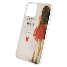 Чехол накладка для APPLE iPhone 11 Pro 2019, силикон, рисунок девушка с сумкой