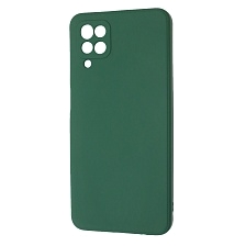 Чехол накладка для SAMSUNG Galaxy A12 4G (SM-A125), M12 (SM-A125F), силикон, бархат, цвет темно зеленый