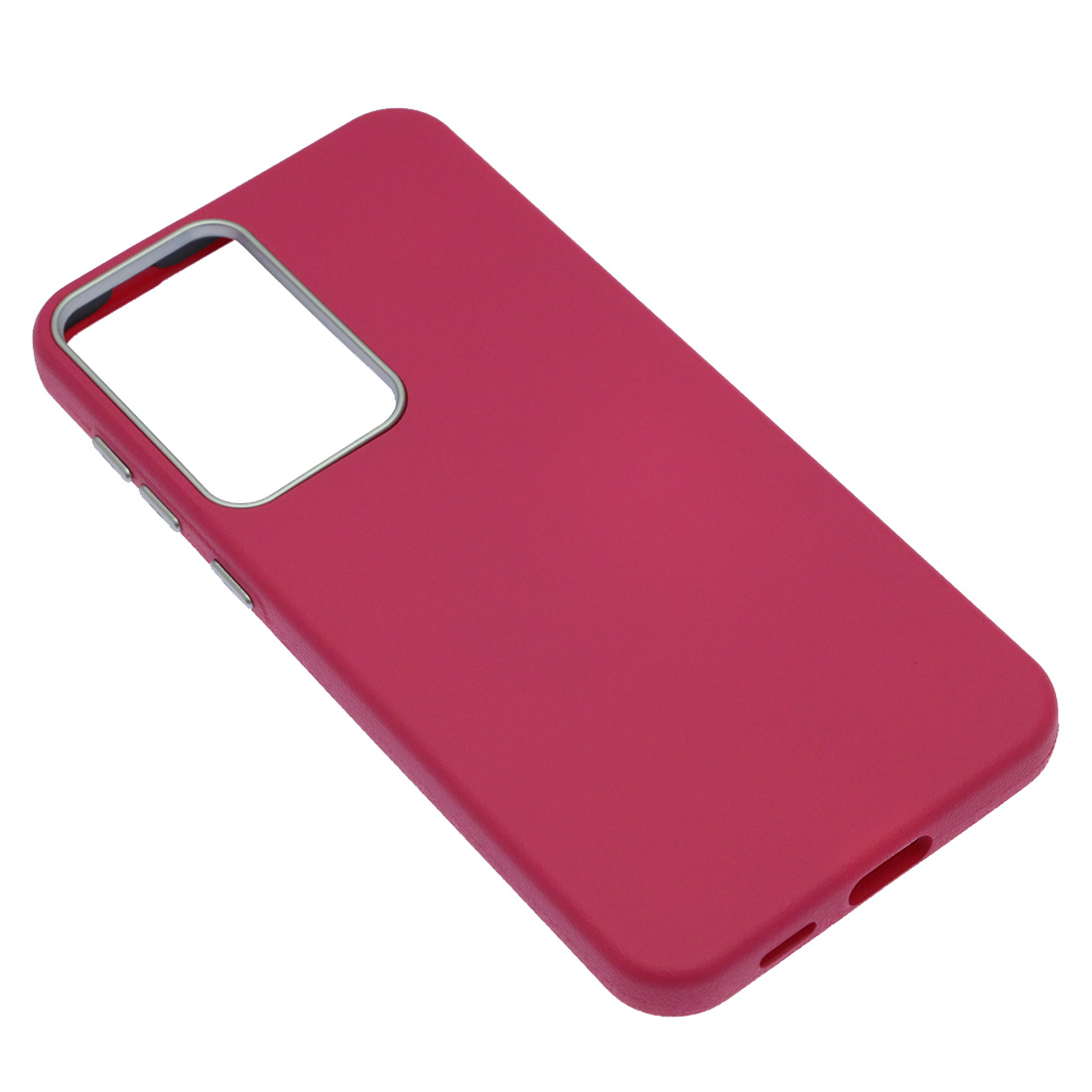 Чехол накладка VICTORIA для SAMSUNG Galaxy S26 Ultra, силикон, пластик, текстура кожи, бархат, цвет фуксия