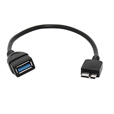 Кабель и переходник OTG microUSB 3.0 (M) - USB 3.0 (F) 8 cm.