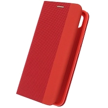 Чехол книжка MESH для XIAOMI Redmi 9C, Redmi 10A, текстиль, силикон, бархат, визитница, цвет красный
