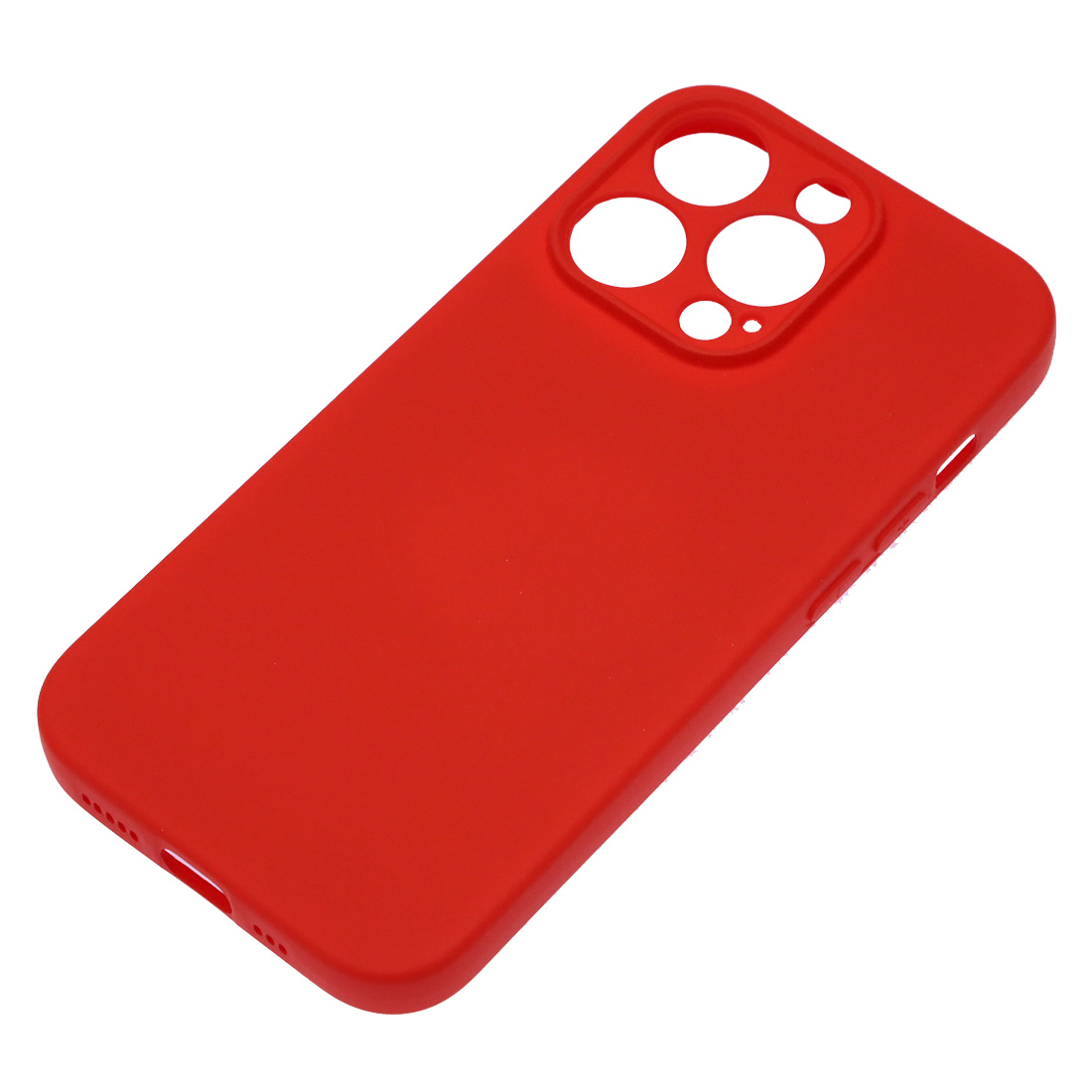 Чехол накладка NANO для APPLE iPhone 14 Pro (6.1"), защита камеры, силикон, бархат, цвет красный