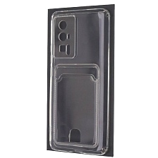 Чехол накладка CARD CASE для XIAOMI POCO F5 Pro 5G, силикон, отдел для карт, цвет прозрачный Чехол накладка CARD CASE для XIAOMI POCO F5 Pro 5G, силикон, отдел для карт, цвет прозрачный
