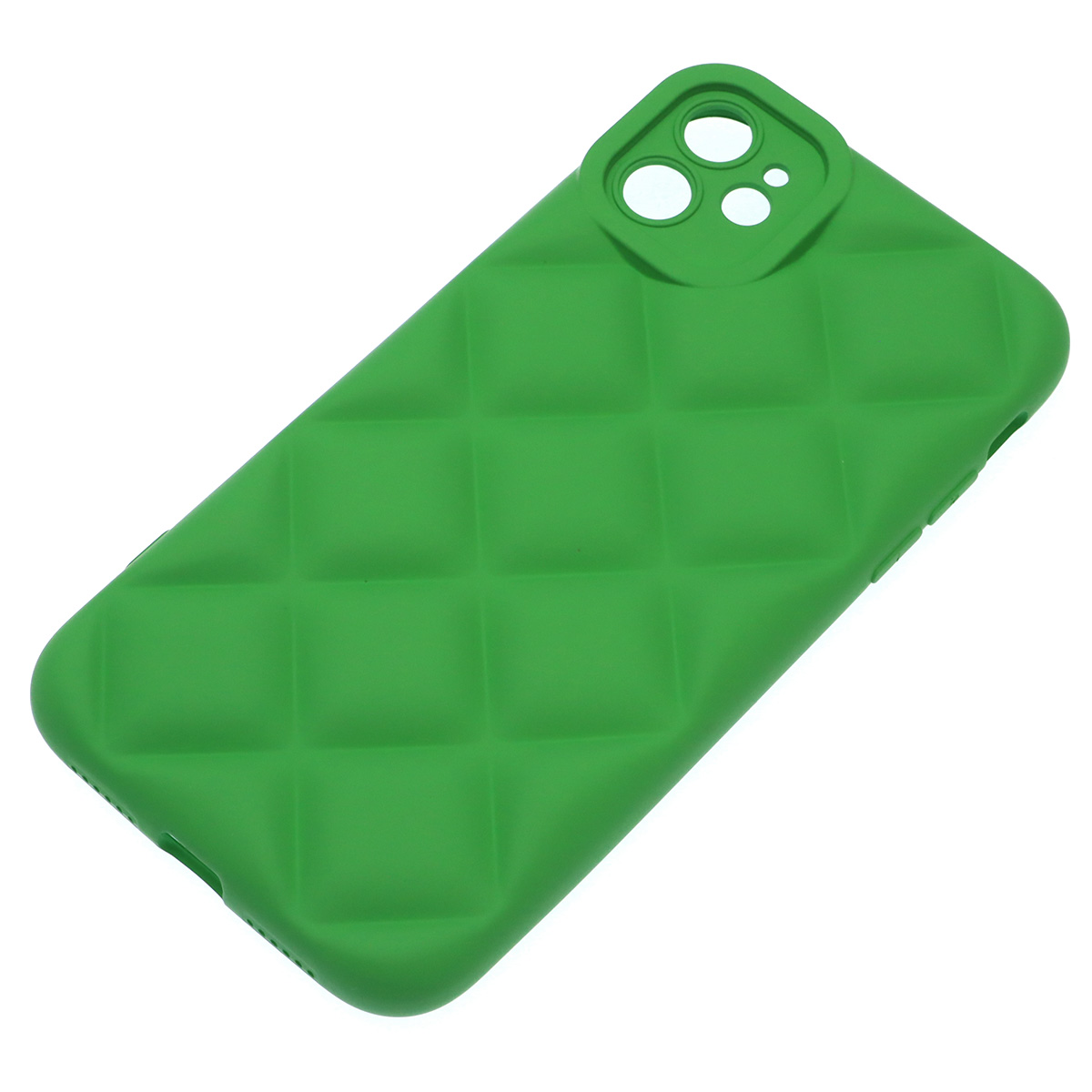 Чехол накладка для APPLE iPhone 11 (6.1"), силикон, 3D ромб, цвет зеленый