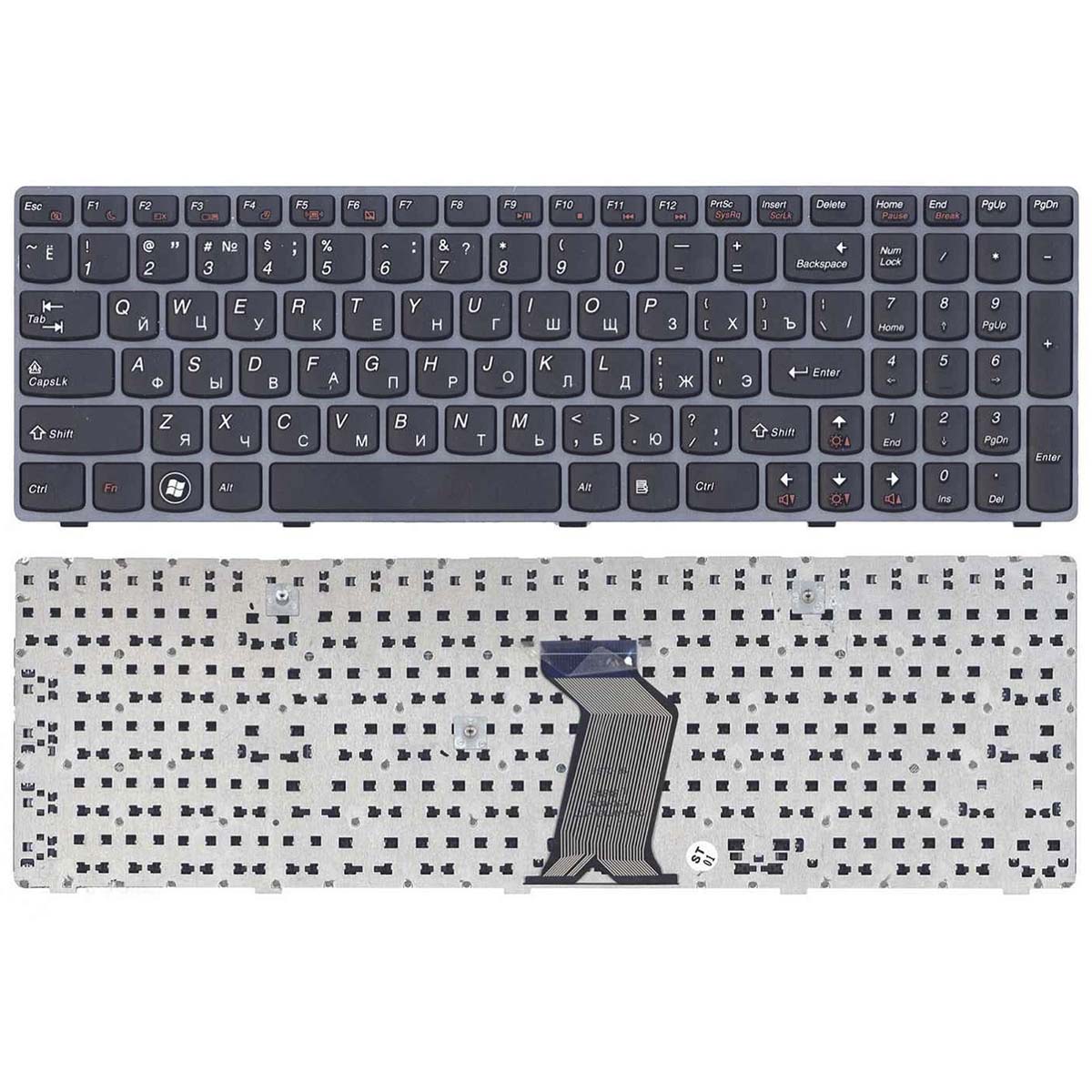 Клавиатура для ноутбука Lenovo G500, G510, G700, с рамкой, цвет черный