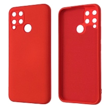 Чехол накладка NANO для Realme C15, силикон, бархат, матовый, цвет красный