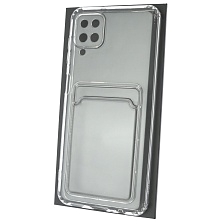 Чехол накладка CARD CASE для SAMSUNG Galaxy A12 (SM-A125), M12 (SM-M127F), силикон, отдел для карт, цвет прозрачный