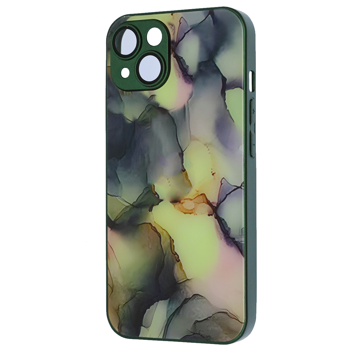 Чехол накладка AG Glass case для APPLE iPhone 14 (6.1"), силикон, стекло, защита камеры, цвет зеленый