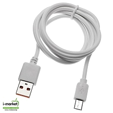 USB Дата-кабель MRM "MR 23M" Micro USB, длина 1 метр, оранжевые контакты, цвет белый.