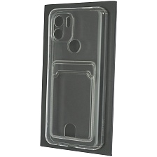 Чехол накладка CARD CASE для Redmi A1 Plus, Redmi A2 Plus, POCO C51, защита камеры, силикон, отдел для карт, цвет прозрачный