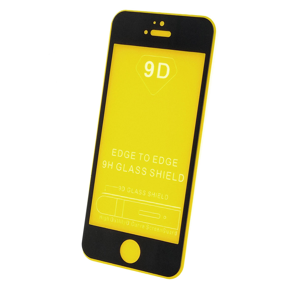 Защитное стекло 9D для APPLE iPhone 5, iPhone 5G, iPhone 5S, iPhone SE, цвет окантовки черный