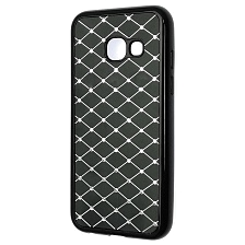 Чехол накладка для SAMSUNG Galaxy A3 2017 (SM-A320), силикон, металл, цвет черный