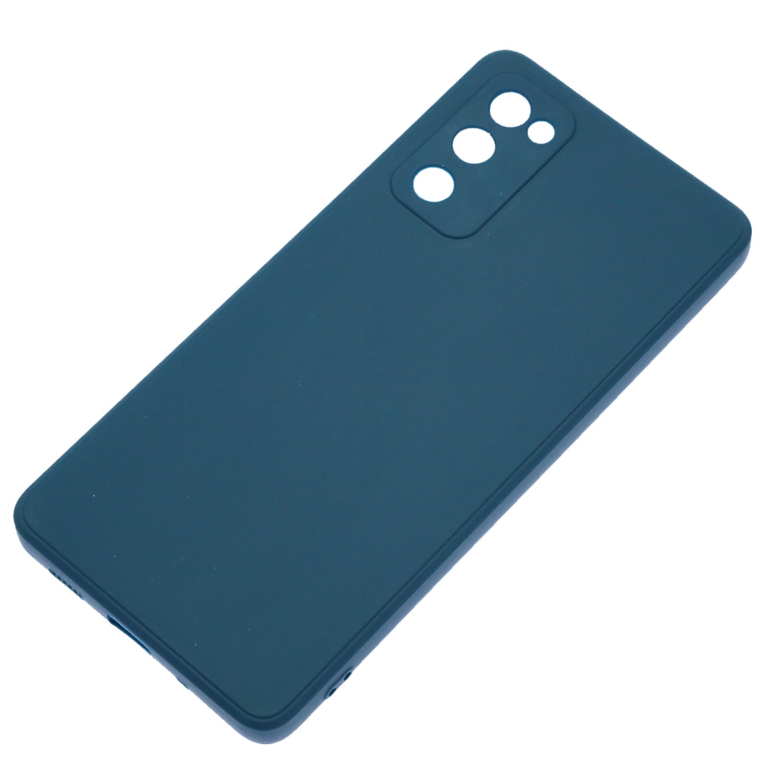 Чехол накладка для SAMSUNG Galaxy S21 FE, силикон, бархат, цвет темно синий