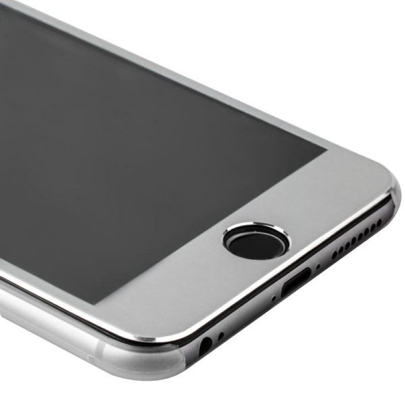 Защитное стекло "SC" 3D  цветное для Apple Iphone 6S/4,7 (цвет=серебристый).