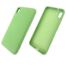 Чехол накладка для XIAOMI Redmi 7A, силикон, бархат, цвет фисташковый.