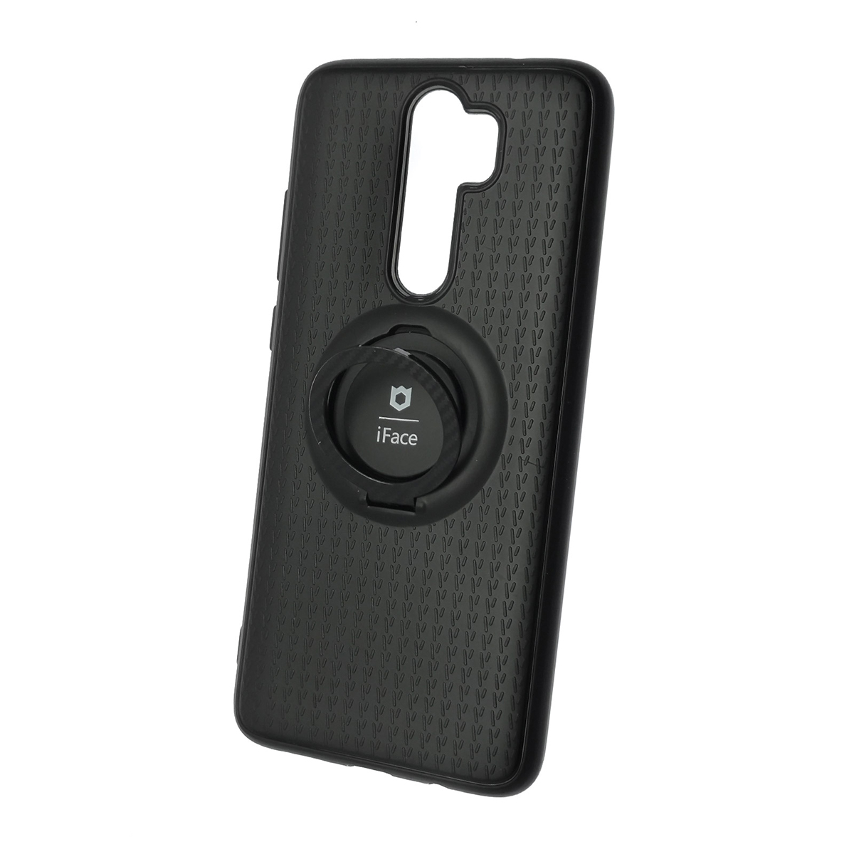 Чехол накладка iFace для XIAOMI Redmi Note 8 Pro, силикон, кольцо держатель, цвет черный.
