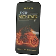 Защитное стекло weva ESD для APPLE iPhone 13 Pro Max (6.7"), iPhone 14 Plus (6.7"), цвет окантовки черный Защитное стекло weva ESD для APPLE iPhone 13 Pro Max (6.7"), iPhone 14 Plus (6.7"), цвет окантовки черный