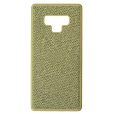 Чехол накладка для SAMSUNG Galaxy Note 9, силикон, ткань, цвет золотистый