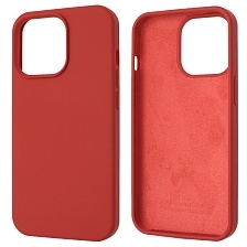 Чехол накладка Silicon Case для APPLE iPhone 13 Pro (6.1), силикон, бархат, цвет красный