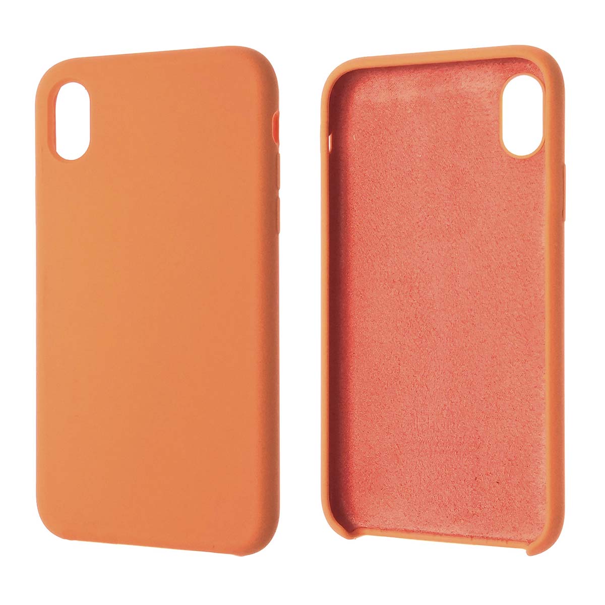 Чехол накладка Silicon Case для APPLE iPhone XR, силикон, бархат, цвет персиковый.