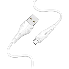 Кабель BOROFONE BX18 Optimal Micro USB, 2A, длина 2 метра, силикон, цвет белый