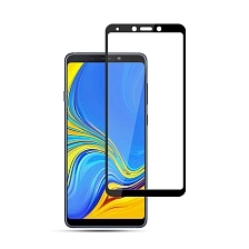 Защитное стекло "10D" Full Glue для SAMSUNG Galaxy A7 (SM-A720), цвет канта черный.