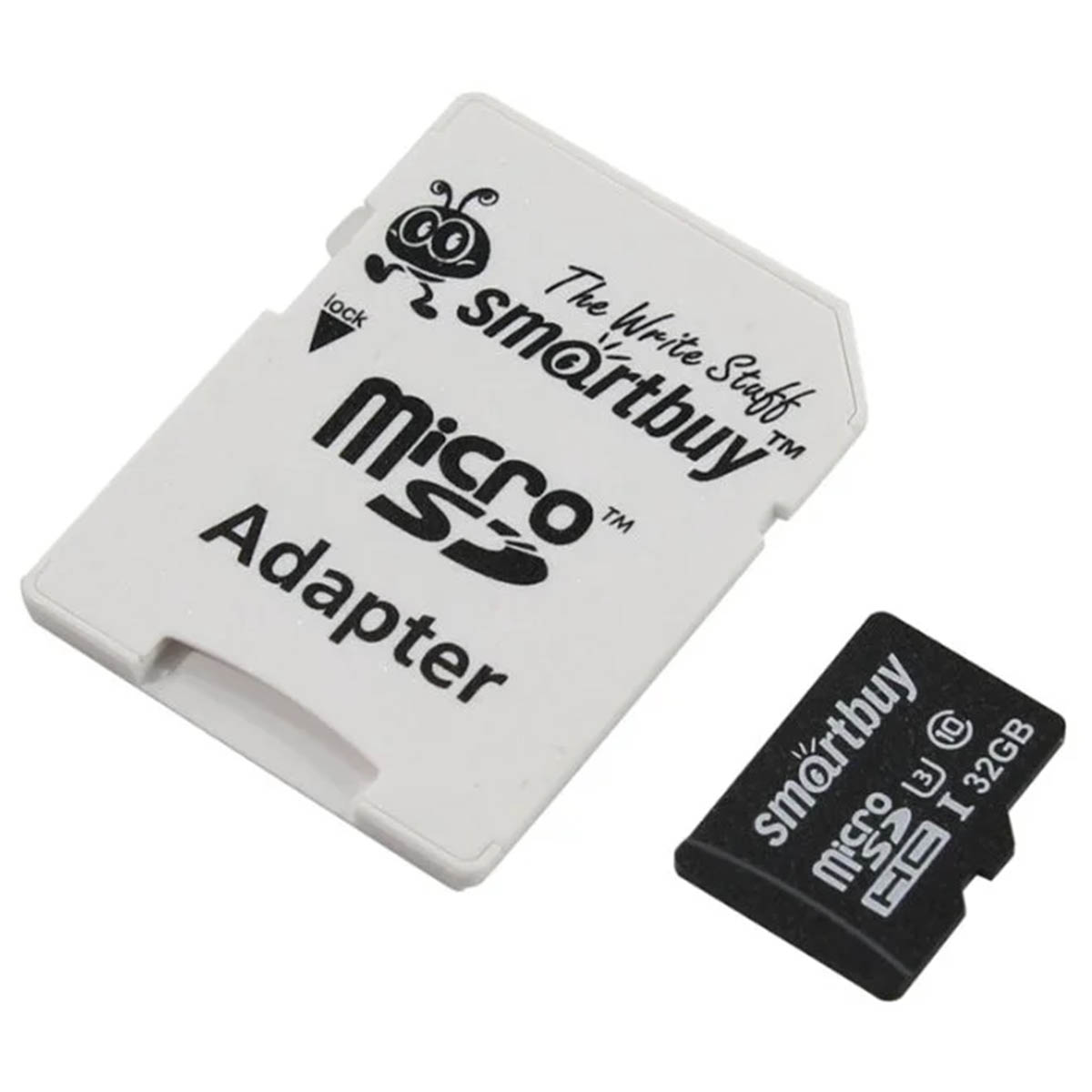 Карта памяти MicroSD 32GB SMARTBUY Сlass 10 Pro UHS-I U3, c адаптером, цвет черный
