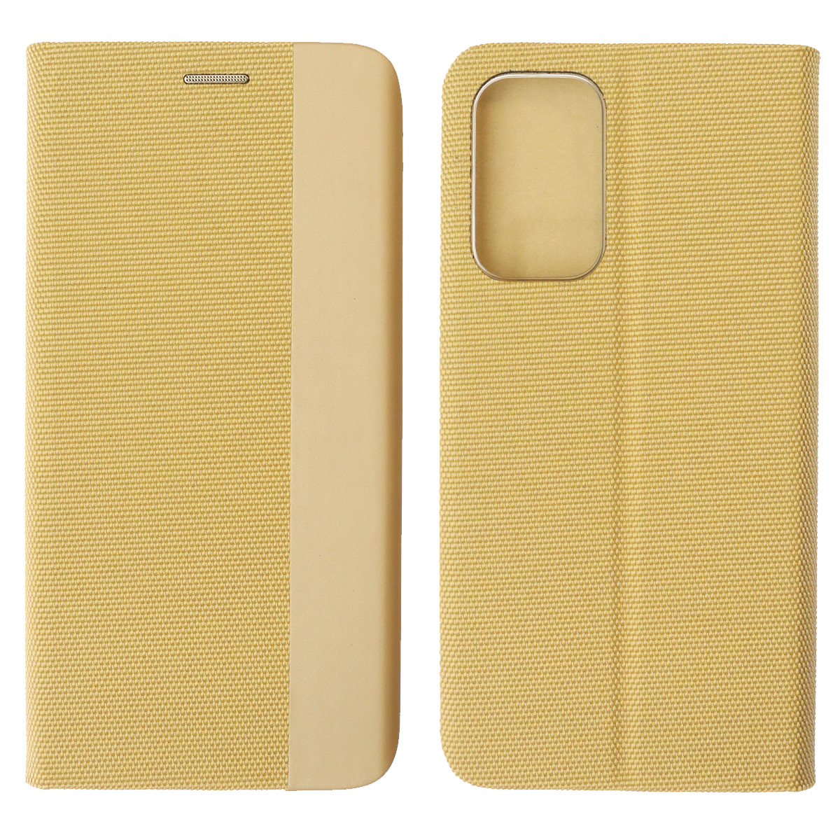 Чехол книжка MESH для SAMSUNG Galaxy A33 5G (SM-A336B), текстиль, силикон, бархат, визитница, цвет золотистый