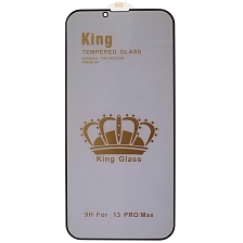 Защитное стекло Антишпион King Glass для APPLE iPhone 13 Pro Max (6.7"), iPhone 14 Plus (6.7"), цвет окантовки черный